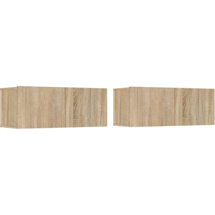 Mueble de tv de 2 piezas, chapa de roble sonoma, 80x30x30 cm - comfortxl