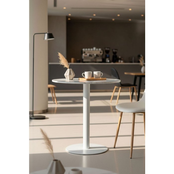 Regalos miguel - mesas bar - mesa firro redonda 70cm blanca - blanco