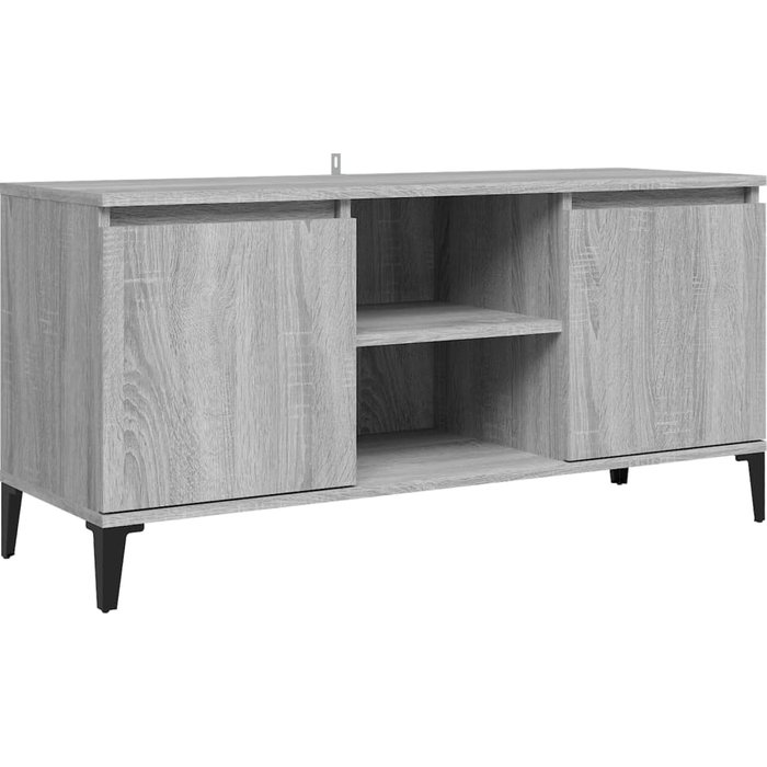 Mueble tv con patas de metal sonoma gris 103,5x35x50 cm