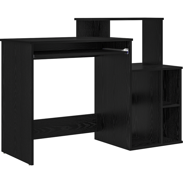 Escritorio con almacenamiento roble negro 120.5x44x88.5 cm madera cfw62676