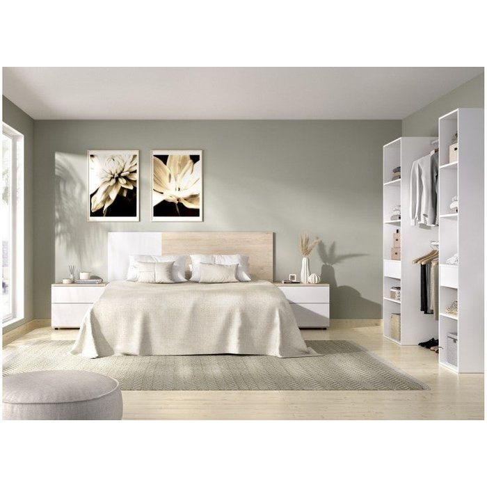 Dormitorio matrimonio maia roble natural / blanco