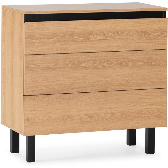 Cómoda de noche molina 3 cajones color roble