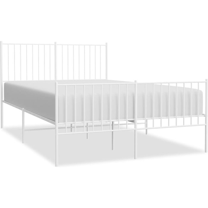 Estructura cama sin colchón con estribo metal blanco 140x190 cm — comfortxl