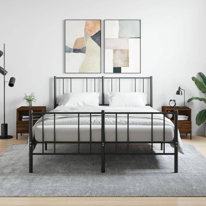 Mesitas de noche, 2 unidades, roble marrón, 40x35x47,5 cm