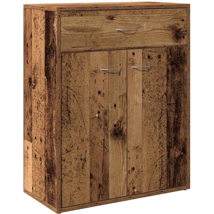 Aparador de madera contrachapada madera envejecida 60x30x75 cm - comfortxl