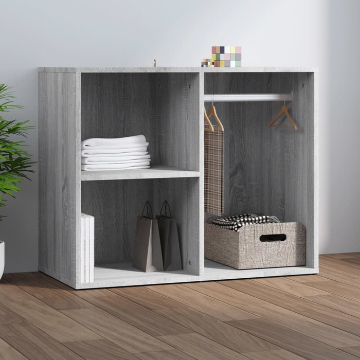 Mueble vestidor madera contrachapada gris sonoma 80x40x65 cm - comfortxl