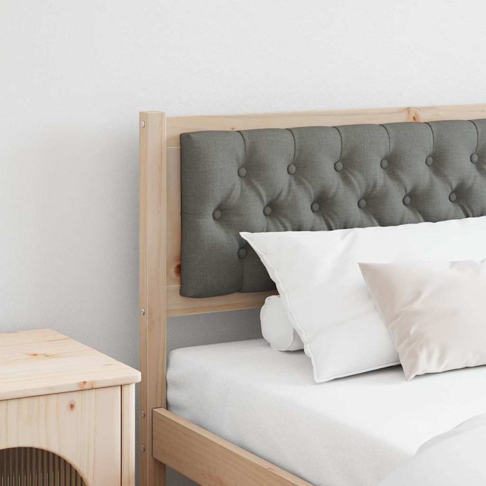 Cabecero otro negro y gris oscuro 200 cm madera maciza de pino vidaxl