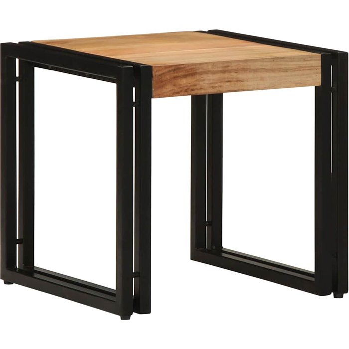 Mesa de centro marrón, 40 x 40 x 38 cm, madera maciza de acacia.