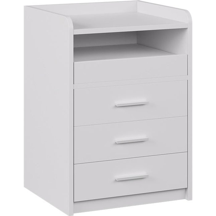 Vicco mesilla de noche edis, blanco, 45 x 64 cm con 3 cajones