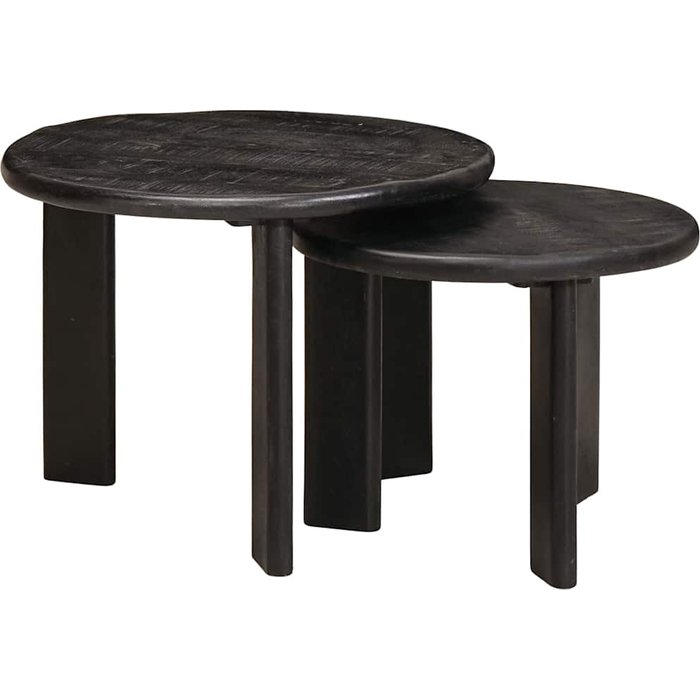 Mesas de café nido 2 pcs madera de mango maciza vidaxl
