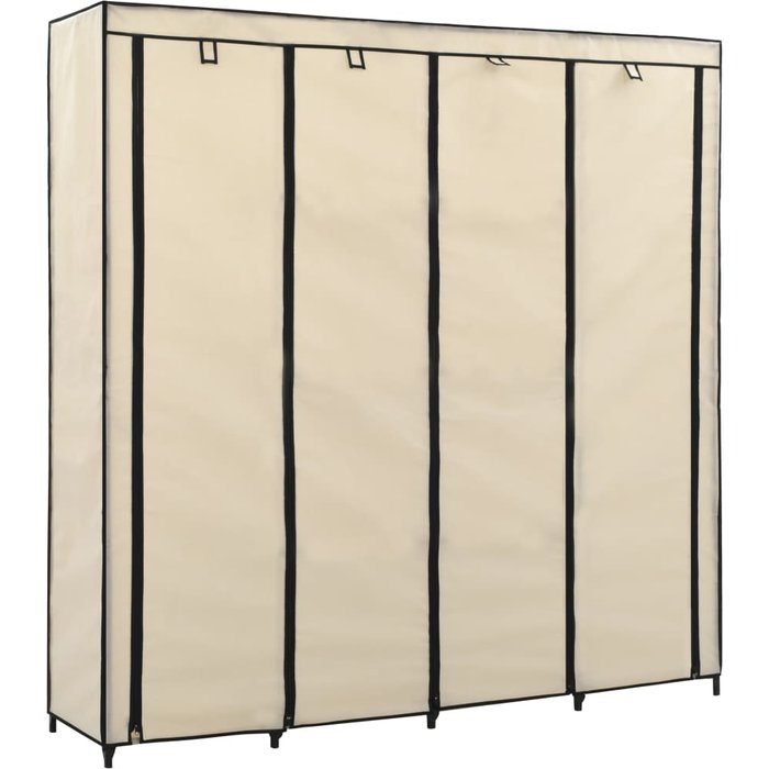 Armario con 4 compartimentos color crema 175x45x170 cm - comfortxl