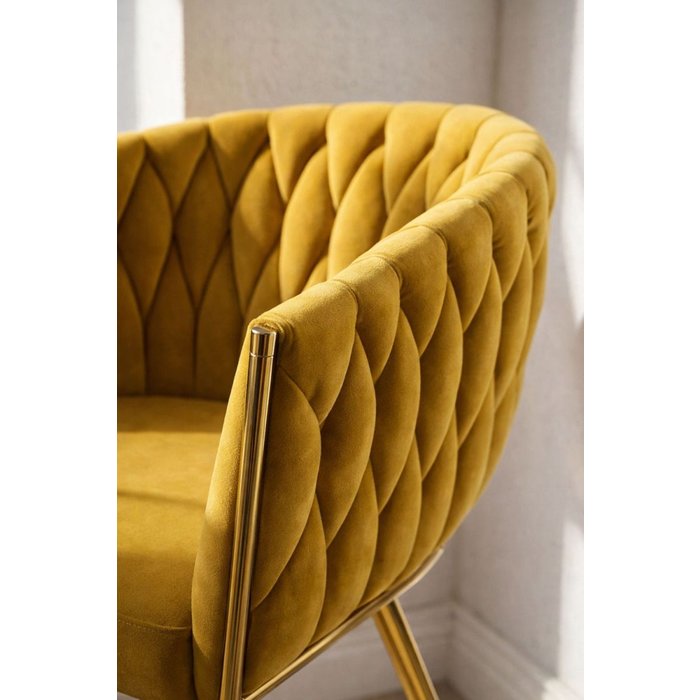 Regalos miguel - sillas comedor - silla widny golden terciopelo - mostaza