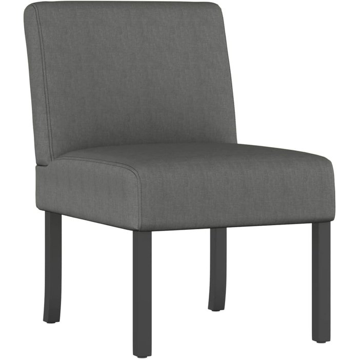 Butaca tapizada de tela gris claro