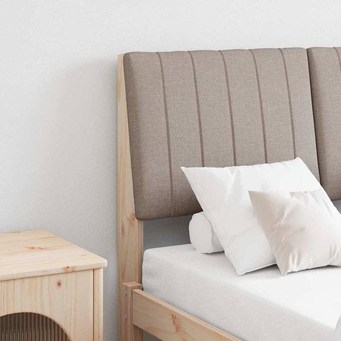 Cabecero tapizado taupé 120 cm madera de pino macizo vidaxl