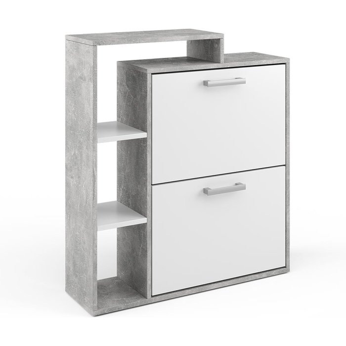 Vicco zapatera abatible orlando, blanco/hormigón, 24.5 x 90 cm