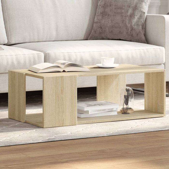 Mesa de centro roble sonoma 89,5x48x30 cm madera contrachapada