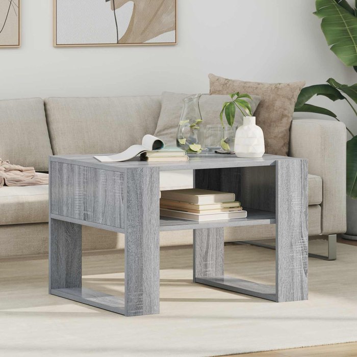 Mesa de centro sonoma grey, 66 x 53 x 45 cm, madera de ingeniería.