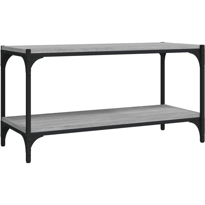 Mueble tv sonoma de contrachapado gris y acero 80x33x41 cm - comfortxl