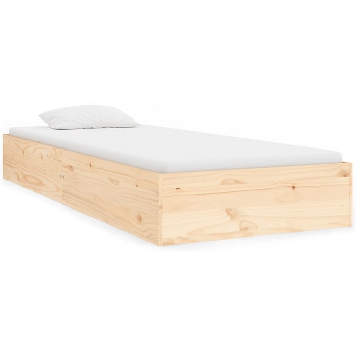 Estructura cama individual sin colchón madera maciza 75x190 cm — comfortxl