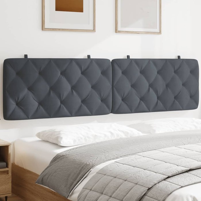Maison exclusive - cabecero de cama acolchado terciopelo gris oscuro 200 cm