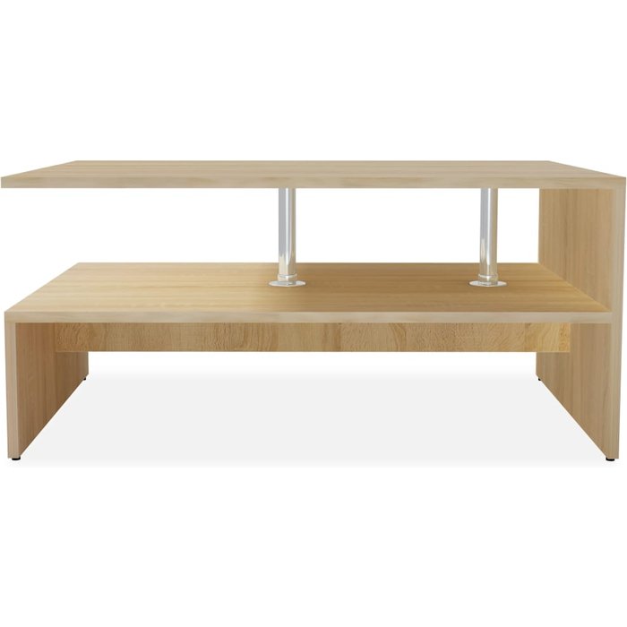 Mesa de centro de madera de ingeniería blanca 90x59x42 cm - comfortxl