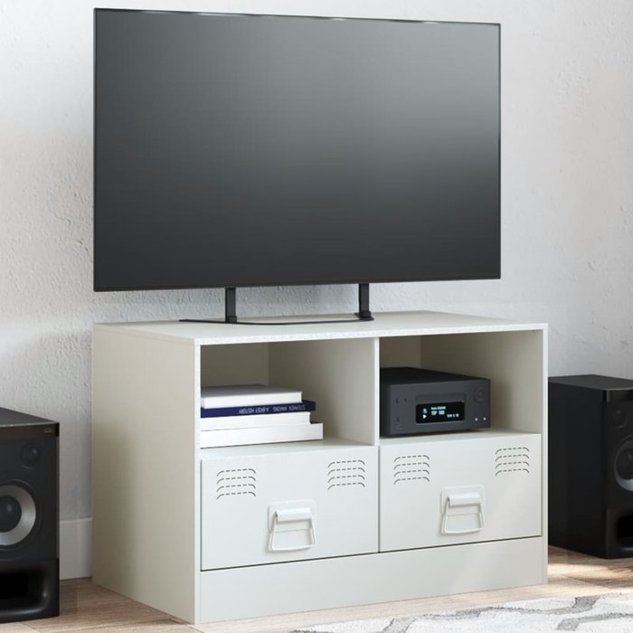 Mueble tv blanco 67x39x44 cm acero