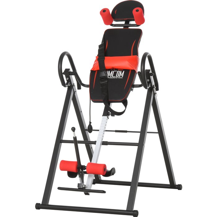 Tabla de inversión homcom acero, pvc negro, rojo 79x114x153 cm