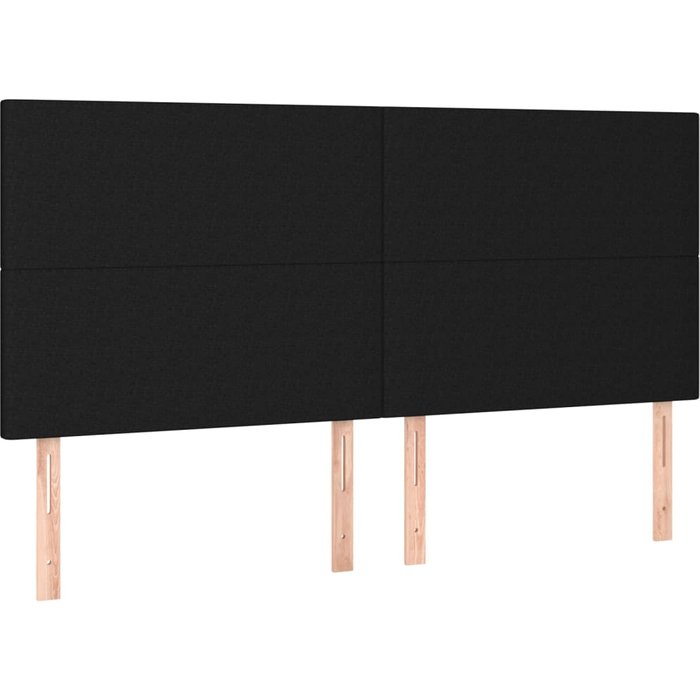 Cabecero de cama - mueble cabecero de tela negro 160x5x118/128 cm