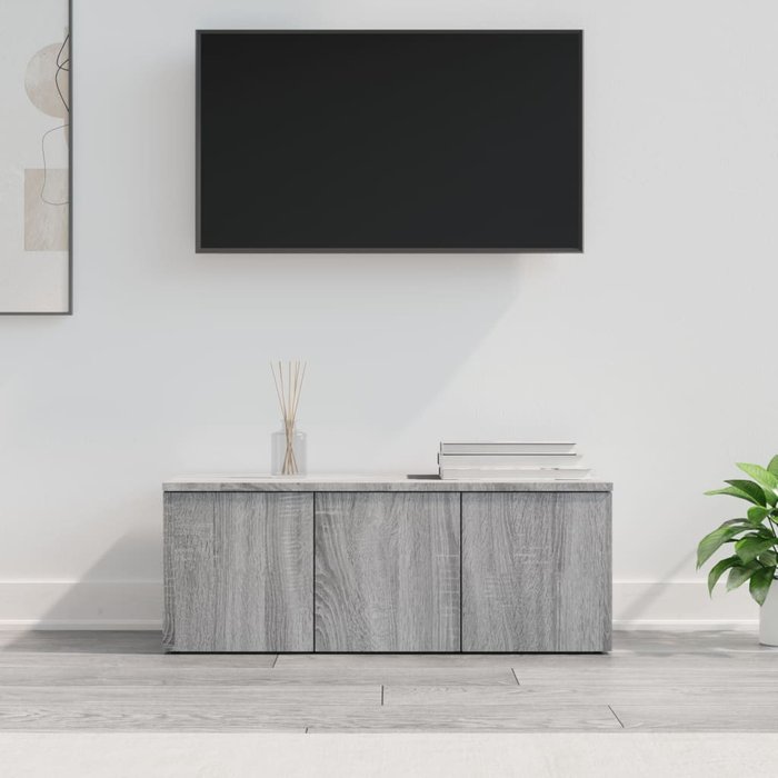 Mueble de tv sonoma, gris, 80x34x30 cm, madera de ingeniería