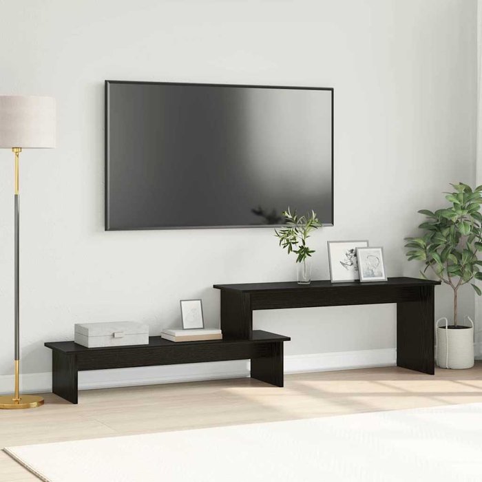 Mueble de tv de pared, roble negro, 180,5 x 30 x 43 cm