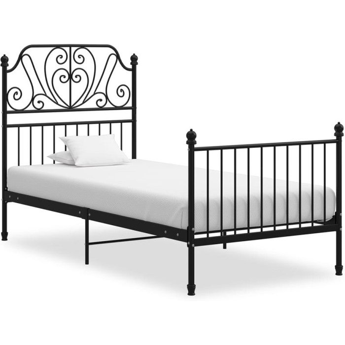 Estructura de cama sin colchón metal negro 90x200 cm vidaxl