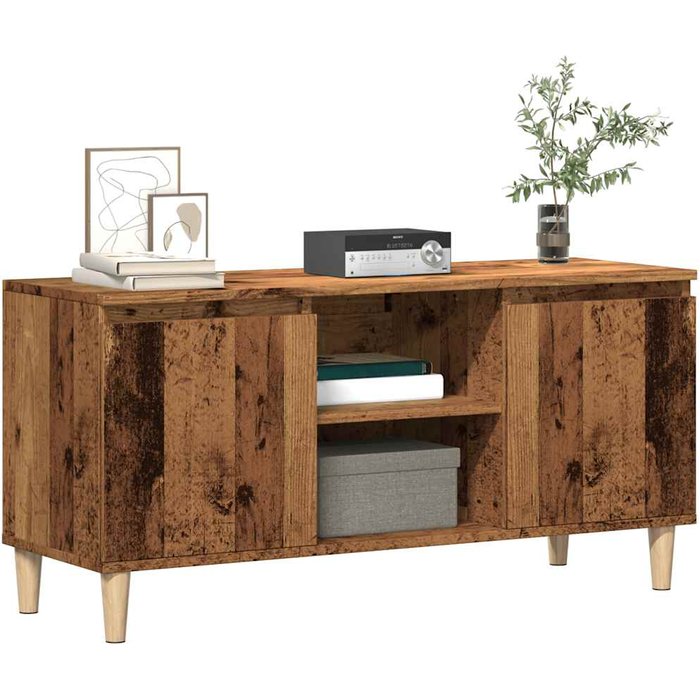 Mueble de tv madera vieja 102x35x50 cm madera contrachapada