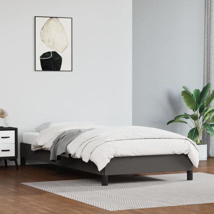 Estructura de cama gris 90x200 cm polipiel