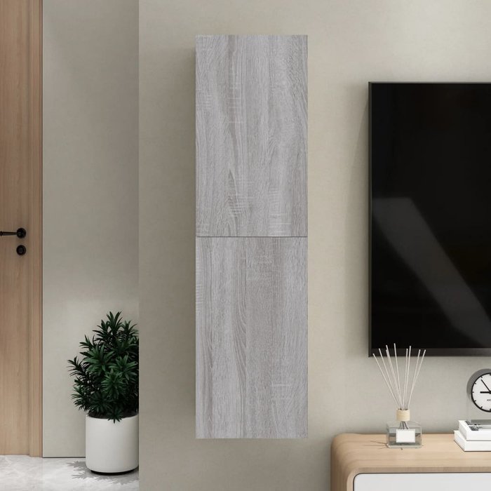 Mueble tv de pared gris sonoma 30,5x30x110 cm