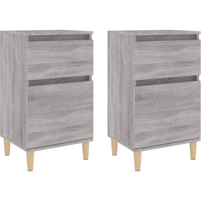 Mesitas de noche 2 uds color gris sonoma 40x35x70 cm - comfortxl