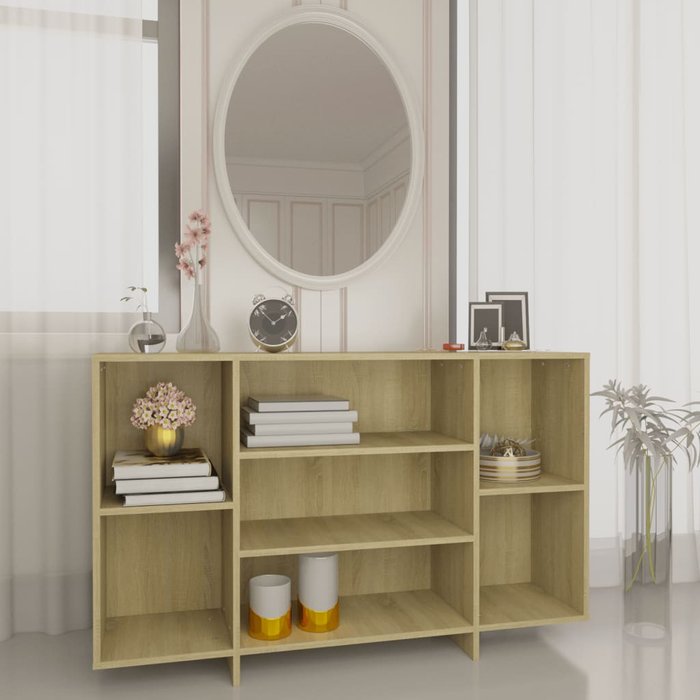 Aparador roble sonoma 120x30x75 cm madera contrachapada
