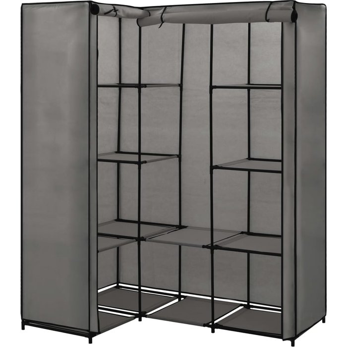 Armario de esquina gris 130x87x169 cm - comfortxl