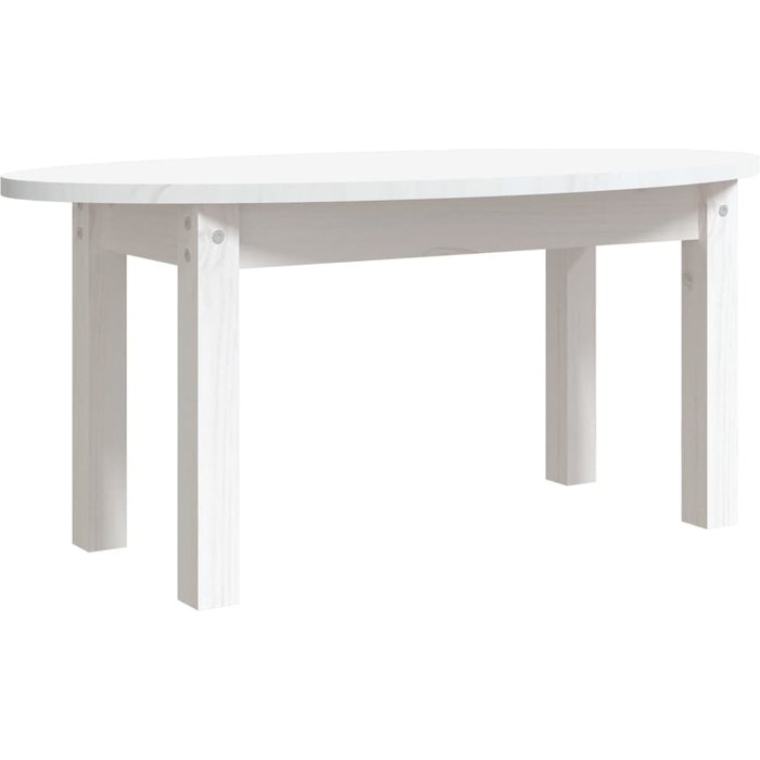 Mesa de centro de madera maciza de pino blanco 80x40x35 cm - comfortxl