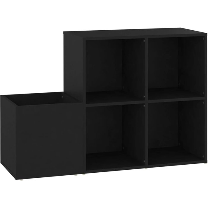 Zapatero de recibidor madera contrachapada negro 105x35,5x70 cm - comfortxl