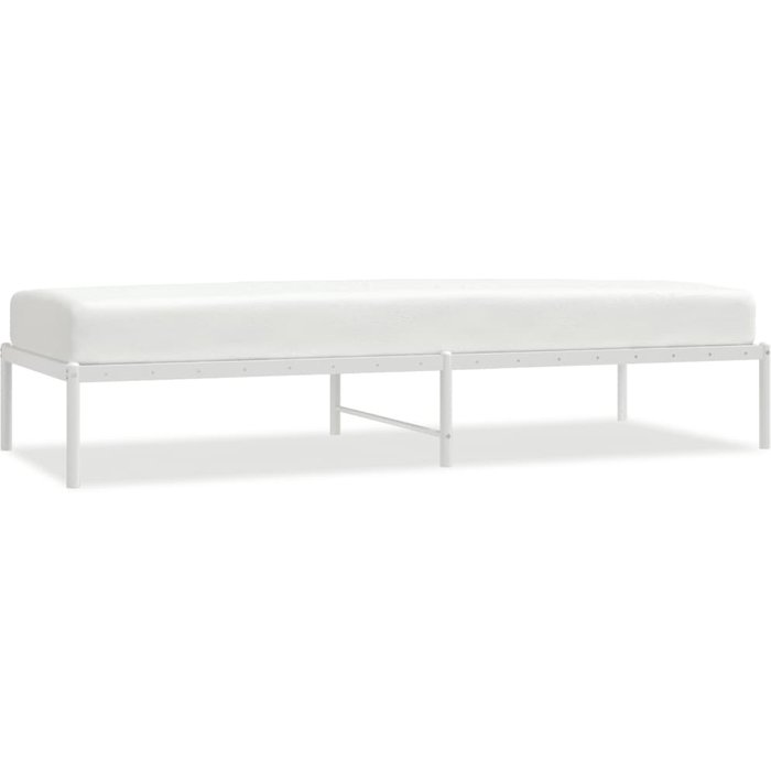 Estructura de cama sin colchón metal blanco 80x200 cm — comfortxl