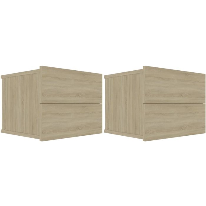 Mesitas de noche 2 piezas roble sonoma 40 x 30 x 30 cm aglomerado