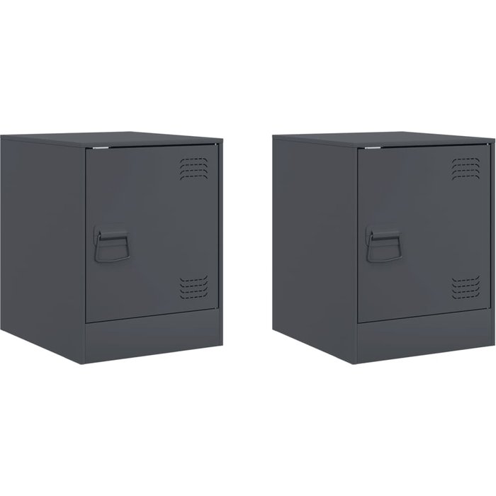 Mesitas de noche 2 unidades gris antracita 34,5x39x44 cm - comfortxl