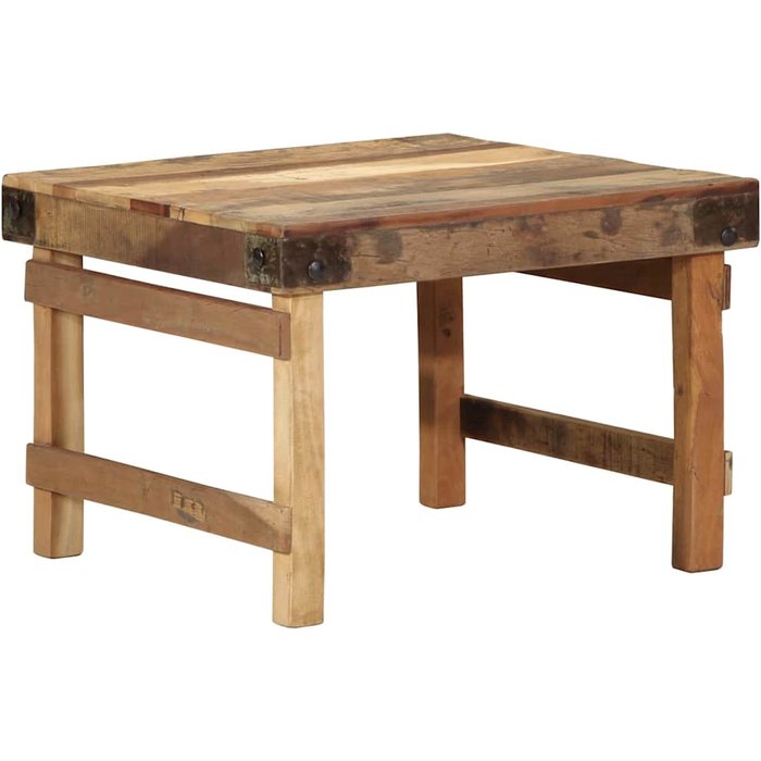 Mesa de café marrón 60 x 55 x 40 cm madera maciza reciclada
