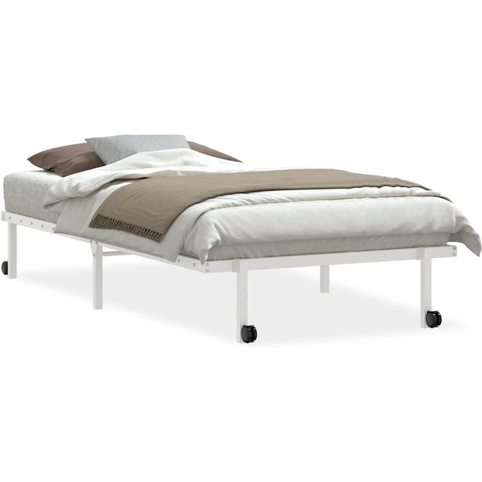 Estructura de cama sin colchón plegable blanco acero 107x203 cm — comfortxl