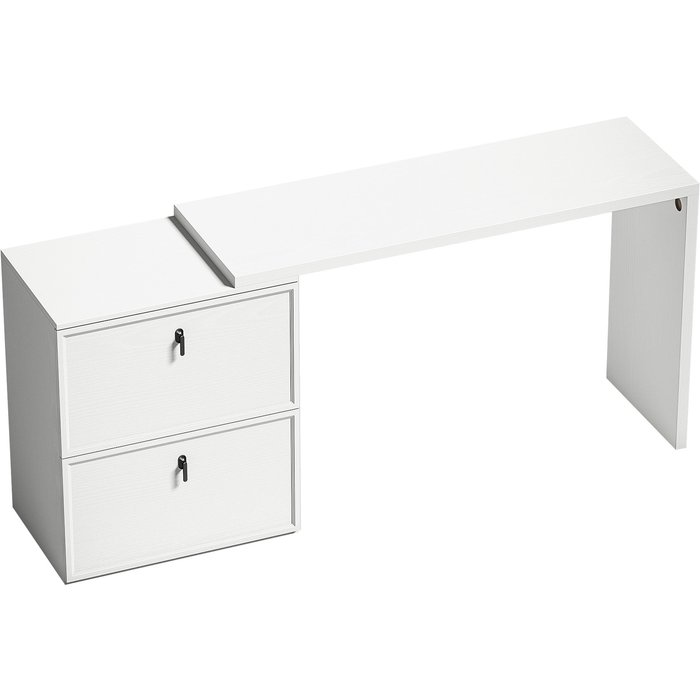 Escritorio reversible homcom mdf blanco 163x39x75 cm