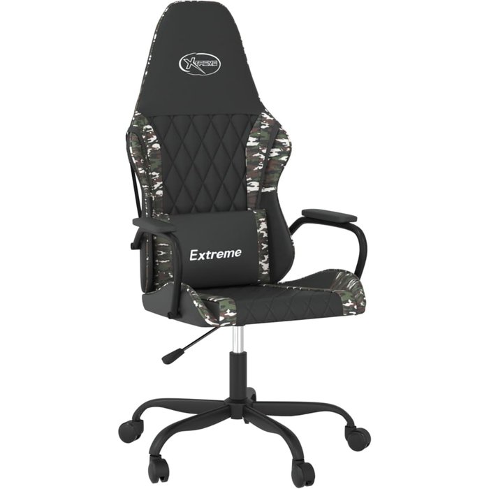 Silla gaming | silla de oficina cuero sintético negro y camuflaje cfw55616