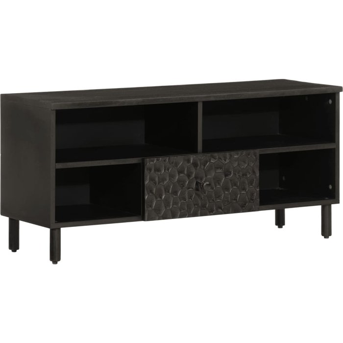 Maison exclusive - mueble de tv madera maciza de mango negro 100x33x46 cm