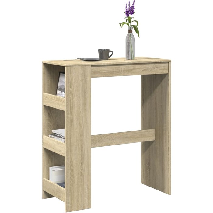 Maison exclusive - mesa alta bar con estantes madera roble sonoma 90x40x103,5 cm