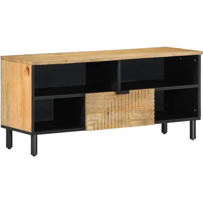 Mueble de tv marrón 100x33x46 cm madera maciza de mango