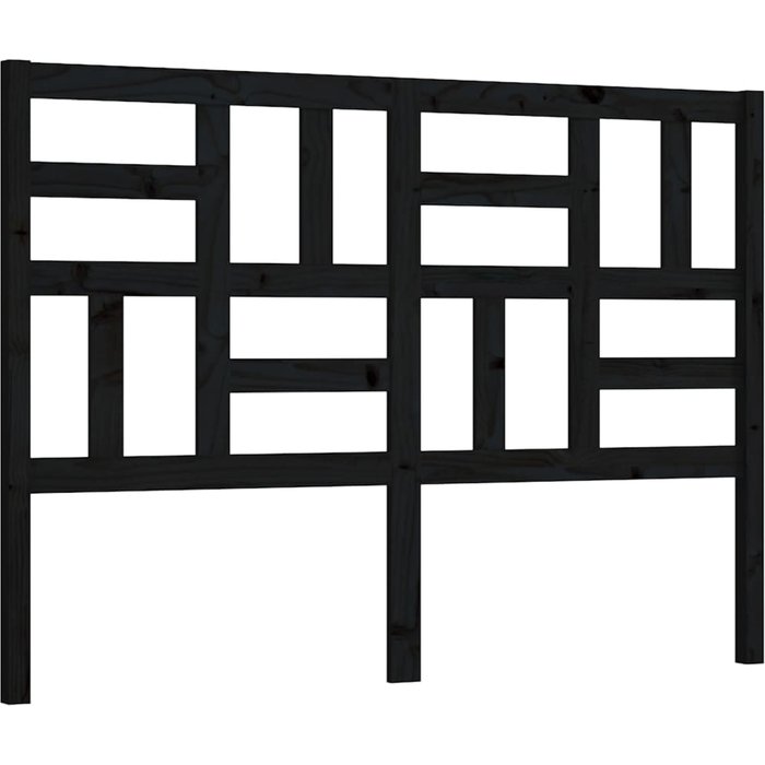 Cabecero de cama - mueble cabecero madera maciza de pino negro 126x4x104 cm